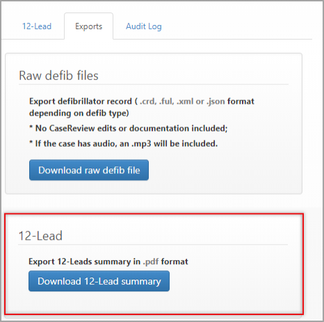 Export the 12-Lead summary in a .pdf format.